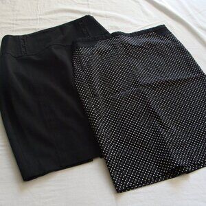 SET of 2 Black and Black & White A-LINE Casual Business SKIRTS Sz 0